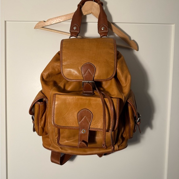 Brown Italian Leather Backpack